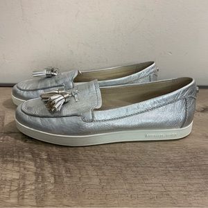 MICHAEL Michael Kors Metallic Silver Tassel Loafers